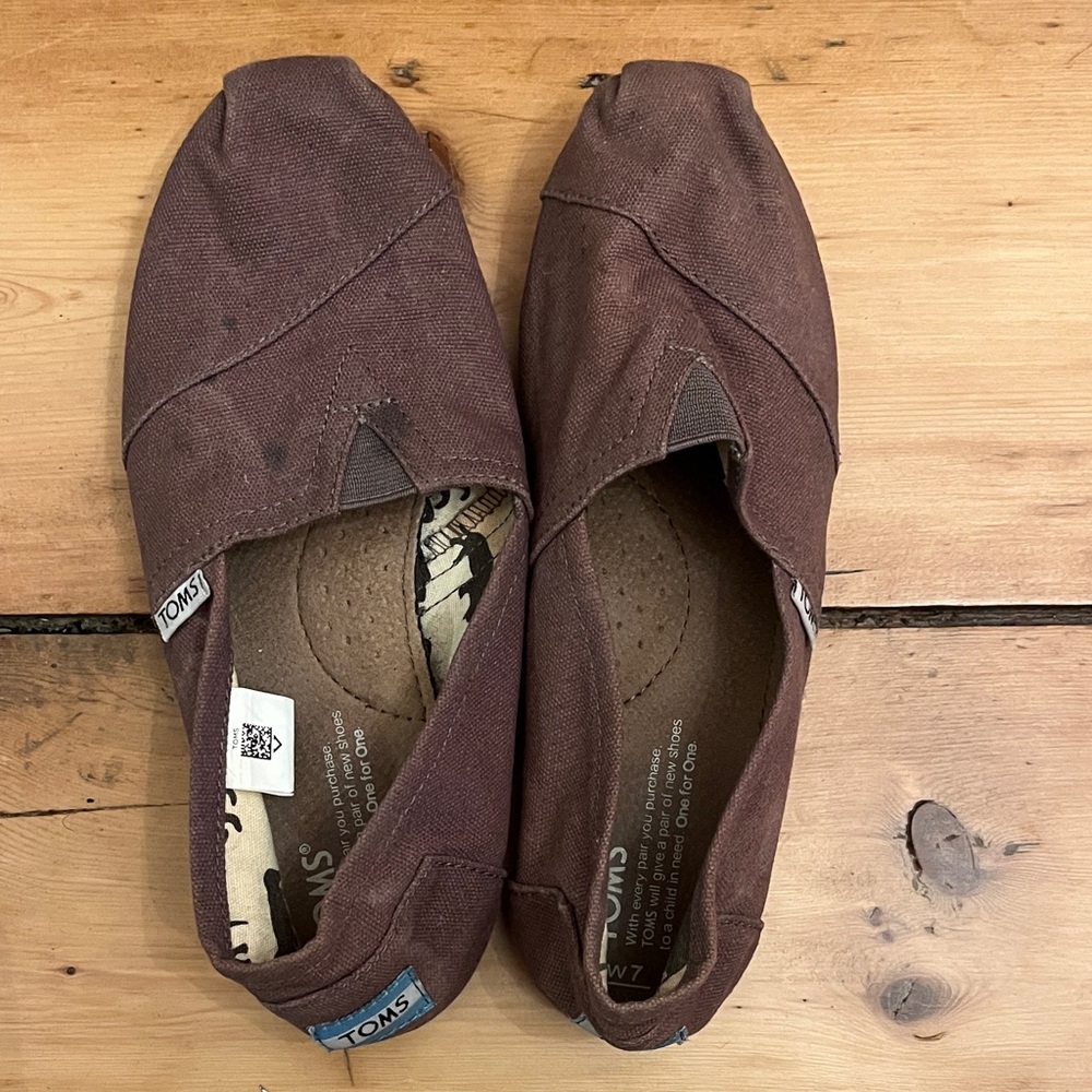 TOMS Chocolate Canvas Slip-Ons